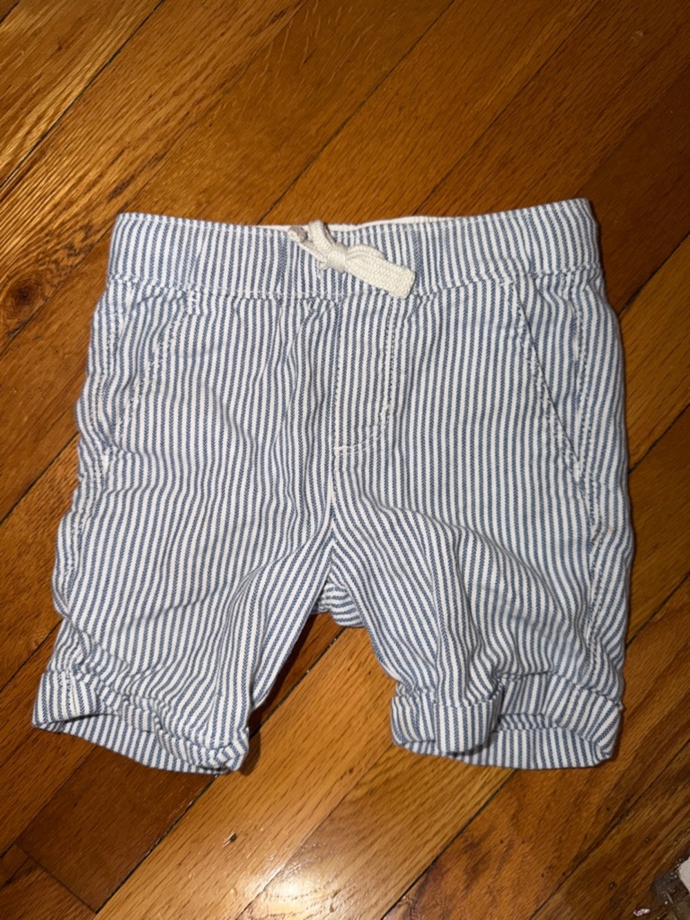 Striped BOGO Seersucker Drawstring Shorts - Blue